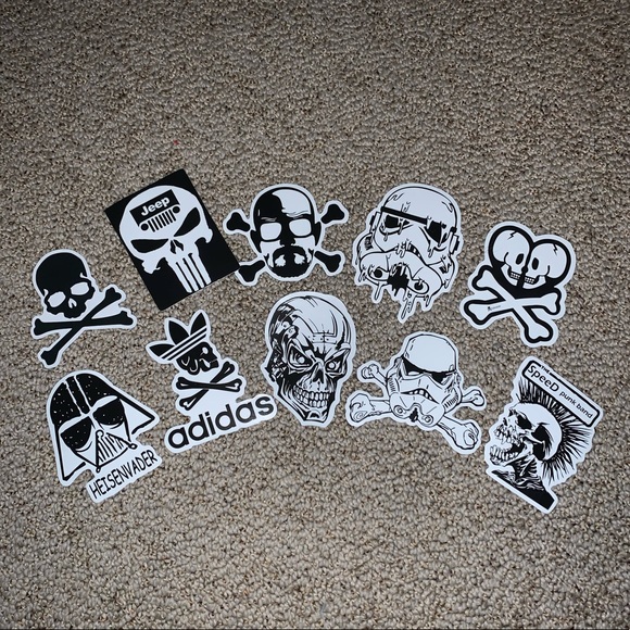10 for $5 assorted skull punk decal stickers - Picture 1 of 1